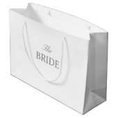 Die Braut-Graue-Weiße-Geschenktasche Große Geschenktüte (Rückseite Schrägansicht)
