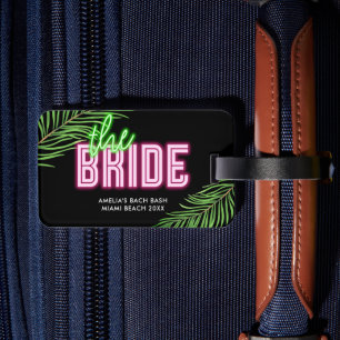 Die Braut Green & Pink Tropical Junggesellinnenabs Gepäckanhänger