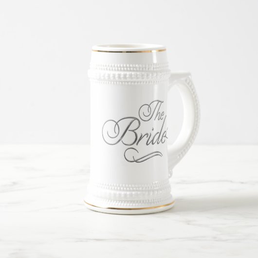Die Braut-Honeymoon-Tasse Silver Bierglas (VorderseiteRechts)