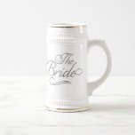 Die Braut-Honeymoon-Tasse Silver Bierglas<br><div class="desc">Hochzeitsthemen,  die von Umua entworfen wurden. Gedruckt und ausgeliefert von Zazzle oder ihren Partnern.</div>