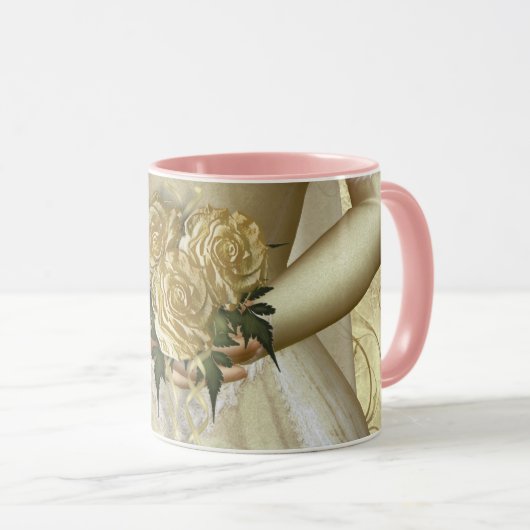 Die Braut "ihrs" (Elfenbein) Hochzeit Tasse (VorderseiteRechts)