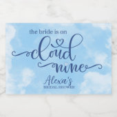 Die Braut ist auf Cloud 9 Mini Schaumweinetikett (Einzelnes Label)