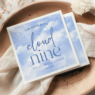 Die Braut ist auf Cloud Nine Blue Brautparty Serviette