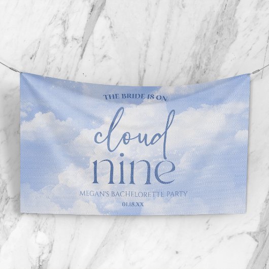 Die Braut ist auf Cloud Nine Blue Junggeselinnen-A Banner
