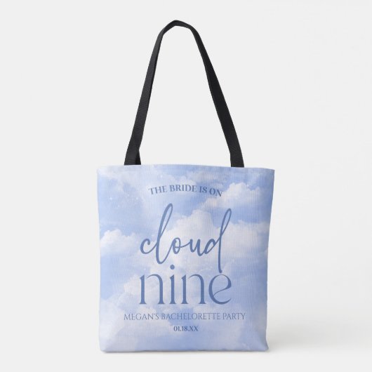 Die Braut ist auf Cloud Nine Blue Junggeselinnen-A Tasche (Rückseite)