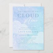 Die Braut ist auf Cloud Nine Brautparty Einladung (Vorderseite)