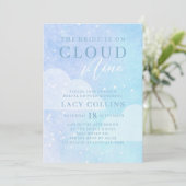Die Braut ist auf Cloud Nine Brautparty Einladung (Stehend Vorderseite)