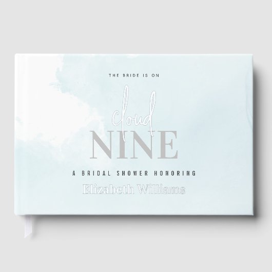 Die Braut ist auf Cloud Nine Brautparty Gästebuch (Vorderseite)