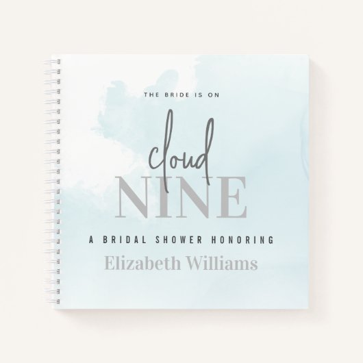 Die Braut ist auf Cloud Nine Brautparty Gästebuch Notizblock (Vorderseite)
