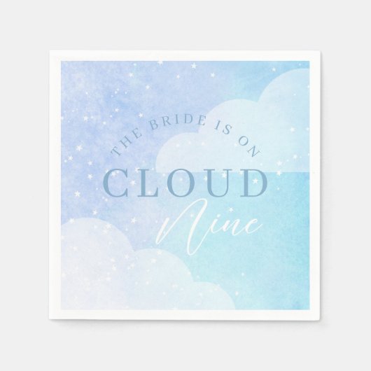 Die Braut ist auf Cloud Nine Brautparty Serviette (Vorderseite)