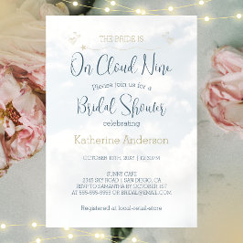 Die Braut ist auf Cloud Nine Elegantes Brautparty Einladung