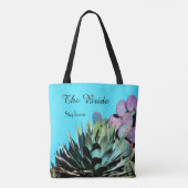 Die Braut, Name, Agave & Cactus, Blau und Grün Tasche (Rückseite)