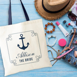Die Braut Navy Nautical Anchor Custom Wedding Tragetasche