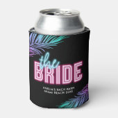 Die Braut Neon Blue & Pink Tropical Bach Dosenkühler (Kanne Vorderseite)