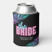 Die Braut Neon Blue & Pink Tropical Bach Dosenkühler (Kanne Rückseite)
