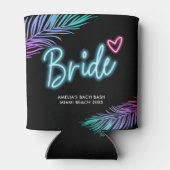 Die Braut Neon Blue & Pink Tropical Bach kann kool Dosenkühler (Rückseite)