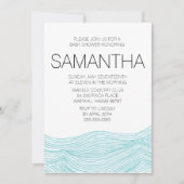 Die Braut Ozean-Wellen oder die Babyparty laden Einladung (Vorderseite)