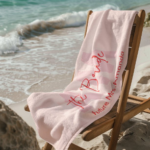 "Die Braut" Personalisiertes rosa Strandtuch Zuk