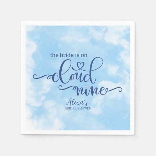 Die Braut steht auf Cloud 9 Paper Serviette (Vorderseite)