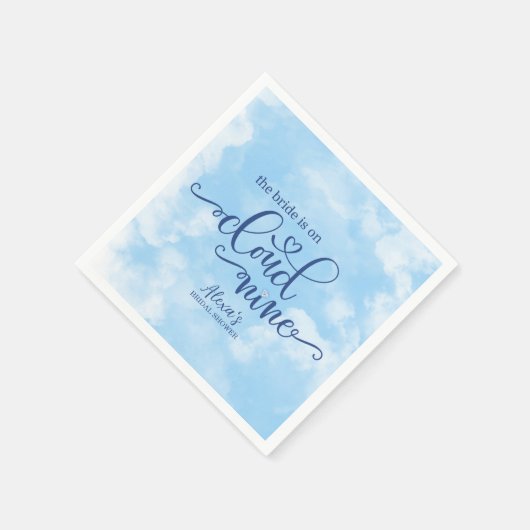 Die Braut steht auf Cloud 9 Paper Serviette (Ecke)