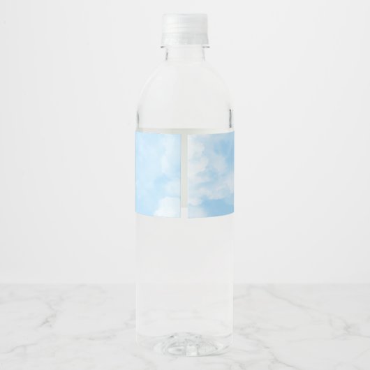 Die Braut steht auf Cloud 9 Paper Wasserflaschenetikett (Rückseite)