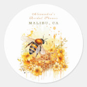 Die Braut um goldenen Honig blühen Runder Aufkleber (Vorderseite)