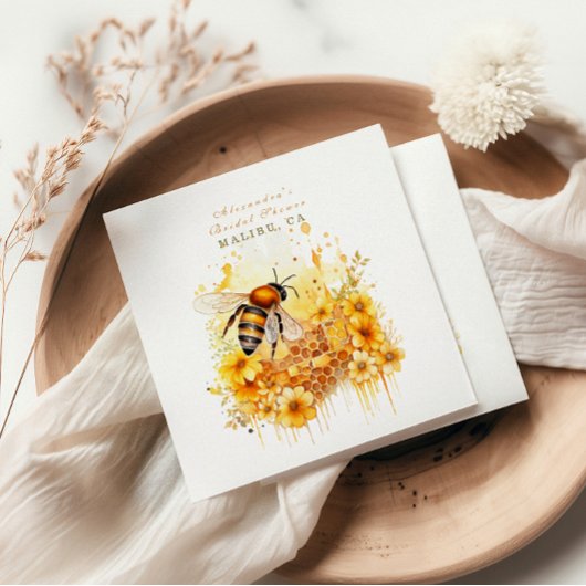 Die Braut um goldenen Honig blühen Serviette