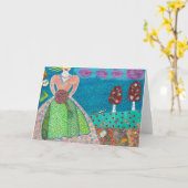 Die Braut und die Fuchsgrüße Karte (Gelbe Blume)