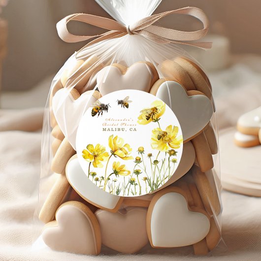 Die Braut zu Blütendusche Runder Aufkleber