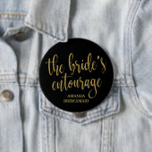 Die Brautentourage Gold Glitter Junggesellinnenabs Button (Beispiel)