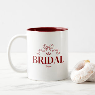 Die Brautzeit   Rote Schleife Bogen Skizze Hochzei Zweifarbige Tasse