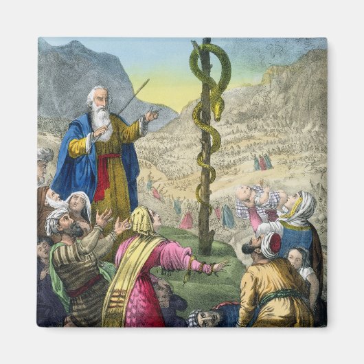 Die Brazen Schlange aus einer Bibel, gedruckt von Magnet (Vorne)