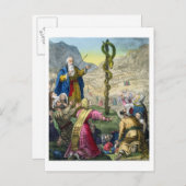 Die Brazen Schlange aus einer Bibel, gedruckt von Postkarte (Vorne/Hinten)