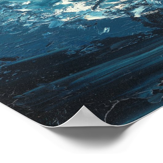 Die Breaks - Abstrakte Landschaft in Blau Poster (Ecke)