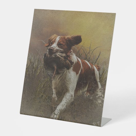 Die Bretagne spaniel Keramik Tile Beverage Coas Sockelschild (Vorderseite)