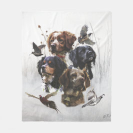 Die Bretagne-Spaniels, die Vogeljagdsaison Fleecedecke