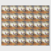 Die Bretagne-Spaniels, die Vogeljagdsaison Geschenkpapier (Flach)