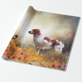 Die Bretagne-Spaniels, die Vogeljagdsaison Geschenkpapier (Ungerollt)