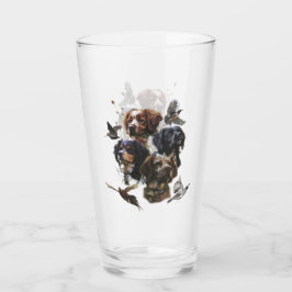 Die Bretagne-Spaniels, die Vogeljagdsaison Glas