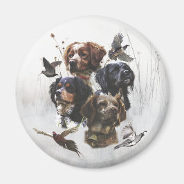 Die Bretagne-Spaniels, die Vogeljagdsaison Magnet