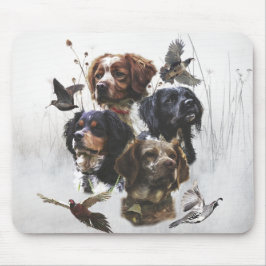 Die Bretagne-Spaniels, die Vogeljagdsaison Mousepad