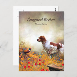 Die Bretagne-Spaniels, die Vogeljagdsaison Postkarte