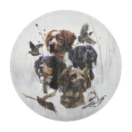 Die Bretagne-Spaniels, die Vogeljagdsaison Schneidebrett