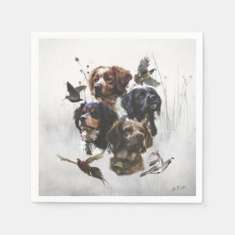 Die Bretagne-Spaniels, die Vogeljagdsaison Serviette