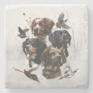 Die Bretagne-Spaniels, die Vogeljagdsaison Steinuntersetzer