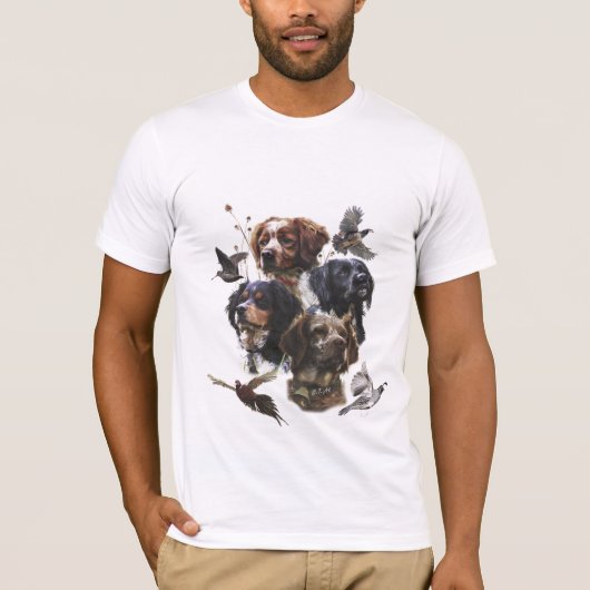 Die Bretagne-Spaniels, die Vogeljagdsaison T-Shirt (Vorderseite)