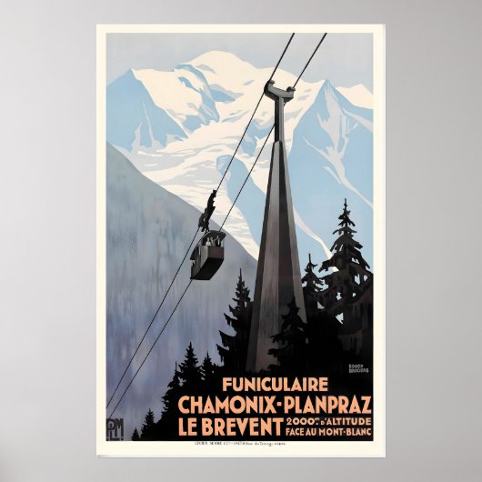 Die Brevent-Seilbahn Chamonix Mont-Blanc Frankreic Poster (Vorne)
