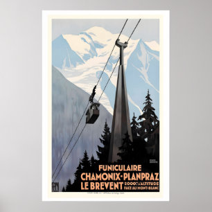 Die Brevent-Seilbahn in Chamonix Frankreich Berg Poster