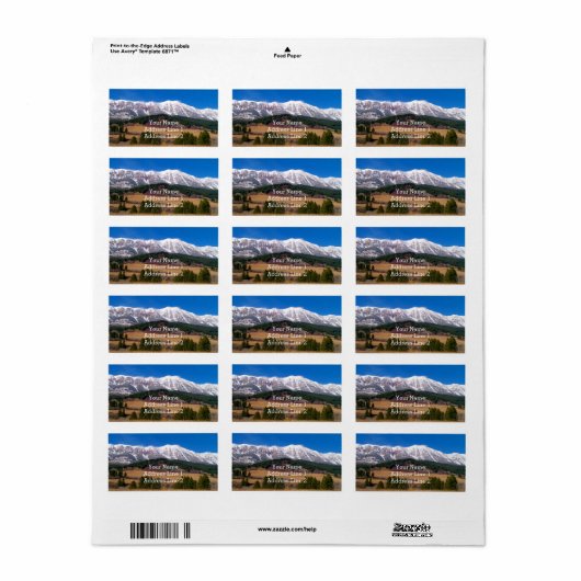 Die Bridger Mountain Range Address Labels Adressaufkleber (Vorne)