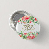 Die Bridgetypografie mit rosa Blume Button (Vorne & Hinten)